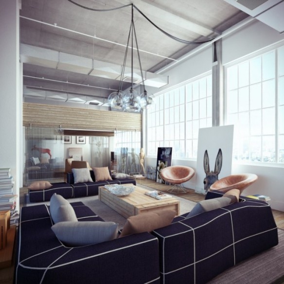industrial-loft-with-white-and-navy-blue-665x665