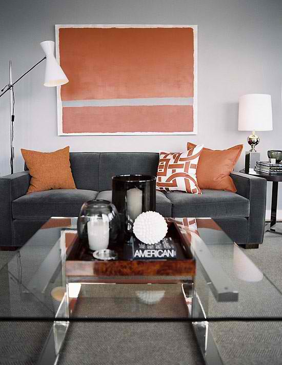 Solid-Orange-Abd-Grey-Color-Ideas-Living-Room